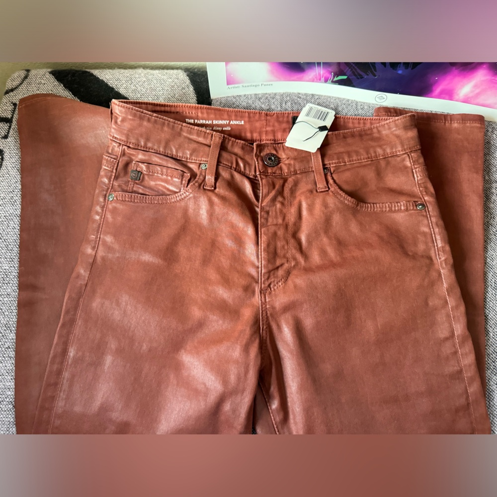 NWT AG Adriano Goldschmied Farrah leather jeans